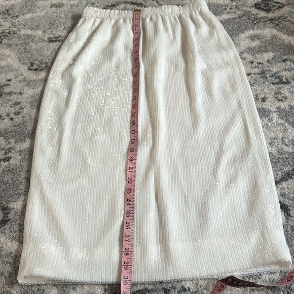 J. Crew Collection White Sequin Midi Skirt - Picture 6 of 9